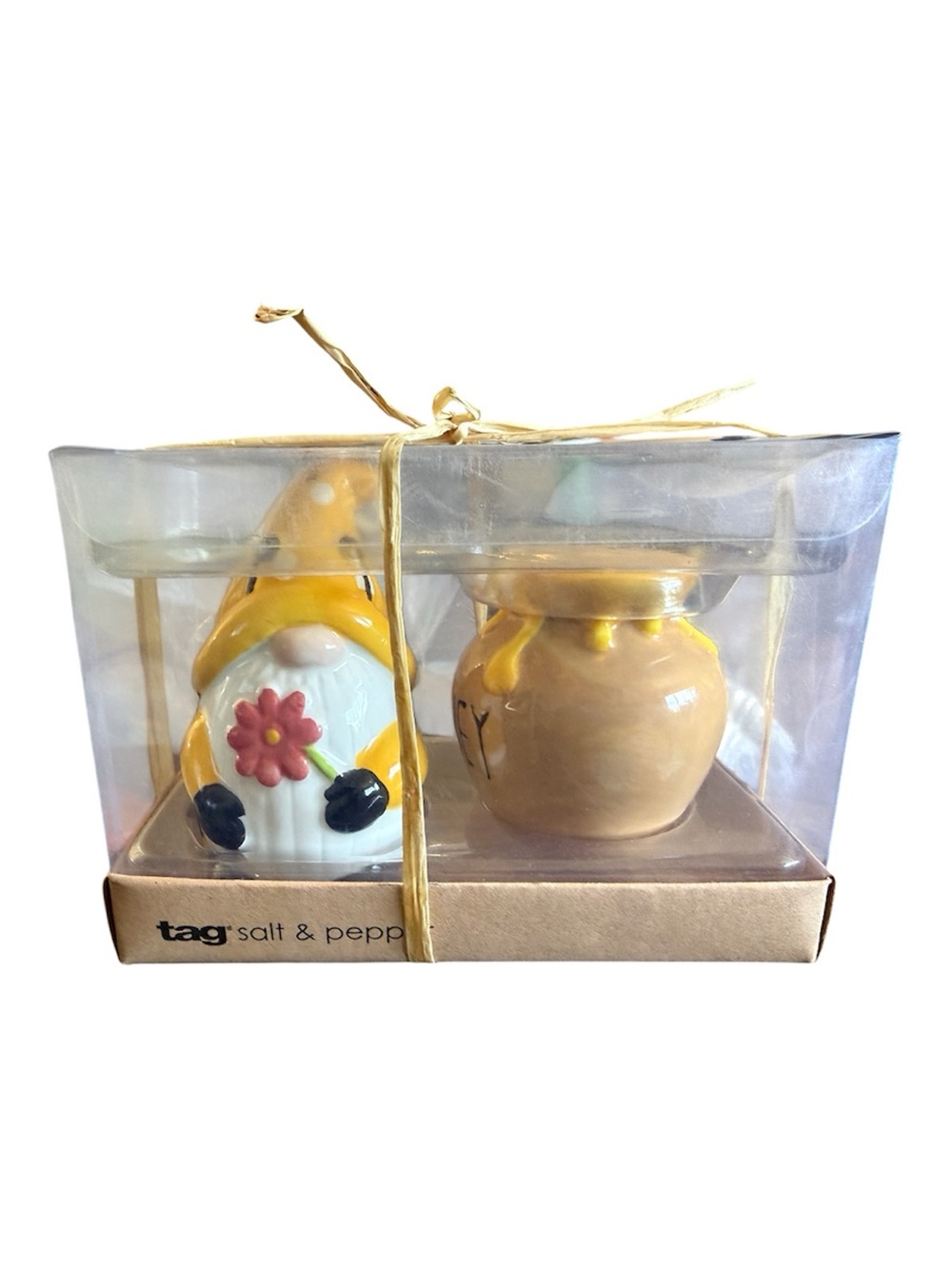 Tag Yellow Gnome & Honey Pot Ceramic Salt & Pepper Set